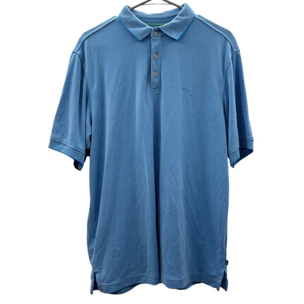 Tommy Bahama Blue Short Sleeve 3-Button‎ Collared Polo Shirt Size M